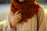 Autumn Scarf with Matching Ring