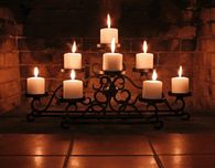 Candles in Fireplace