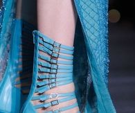 Turquoise Versace Pumps with Buckles