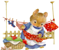 Cute Bunny Hanging Laundry
