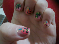 Pumpkin halloween nails