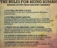 The rules for being human