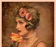 Colored Old Photo of a Flapper