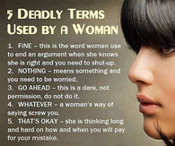 5 Deadly Terms Used By Women