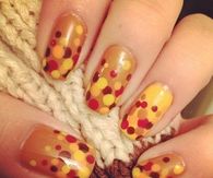 Autumn Dots Nail Art