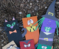 Halloween paper bag puppets