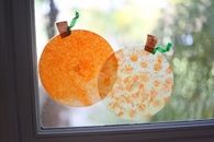Coffee filter stained glass pumpkins
