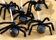 Spooky creepy spider lollipops