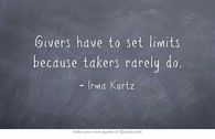 Givers have to set limits
