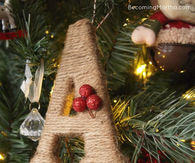 Twine wrapped monogram ornament