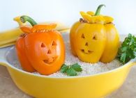 Stuffed Peppers As Jack O Lanters
