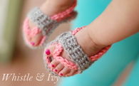 Crochet baby flipflops