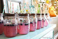 Mason jar baby shower drinks
