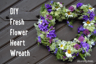 DIY Fresh Flower Heart Wreath