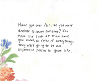 destined to know someone