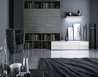 Black and white interior space