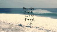 Promise you will never forget me