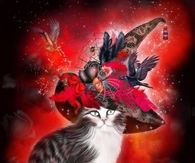 Cat in a Fancy Witch Hat by Carol Cavalaris