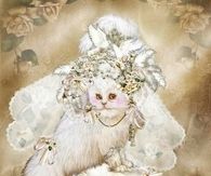 Cat in a Bridal Hat by Carol Cavalaris