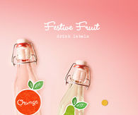 Festive fruit drink labels