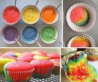 DIY Rainbow Cupcakes