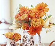 Pretty Fall Flowers in Pitchers