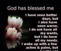 God blessed me