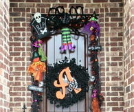 Halloween Decorated Front Door