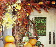 Nicely Fall Decorated Front Porch
