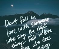 fall in love with someone who does the right things