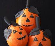 Papier mache halloween pumpkin craft