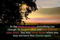 in the blink of an eye