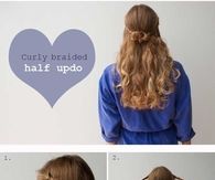 DIY Curly Braided Half Updo
