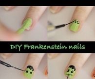 DIY Frankenstein Nails