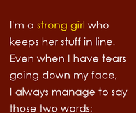I'm a strong girl