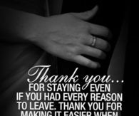 Thank you for staying