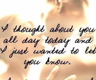 I thought about you all day