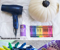 Colorful Crayon Dripped Pumpkins