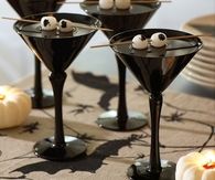 Halloween Martinis In A Black Glass