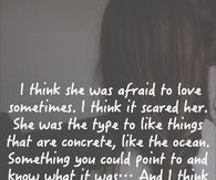 she was afraid to love