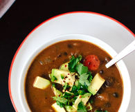 Spicy vegan black bean soup