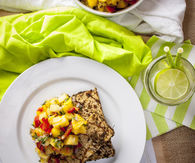 Grilled jerk tofu with pineapple salsa