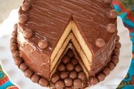 Chocolate malt layer cake