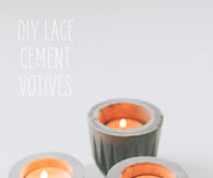 DIY Lace Cement Votives