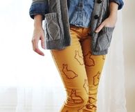 Animal stencil statement pants