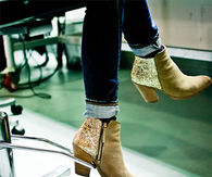 Glitter ankle boots