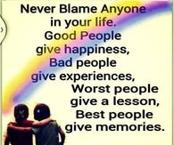 Never blame anyone