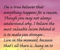 everything happens for a reason