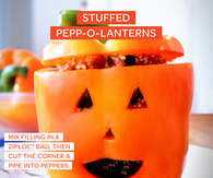 Halloween Stuffed Pepper Jack O Lanterns