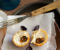 Spooky Fried Mozzarella Eyeballs